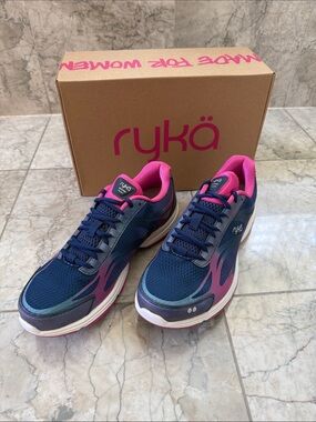 Ryka Devo Plus 2 Women's Walking Shoes NIB Navy/Pink Size 9M